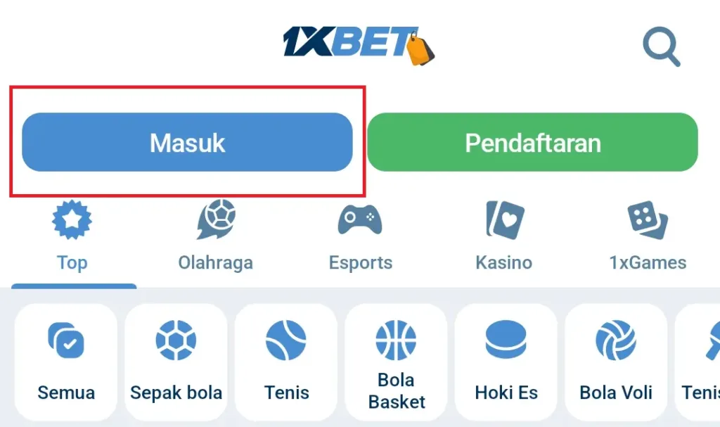 Login 1xBet Menggunakan Aplikasi Mobile