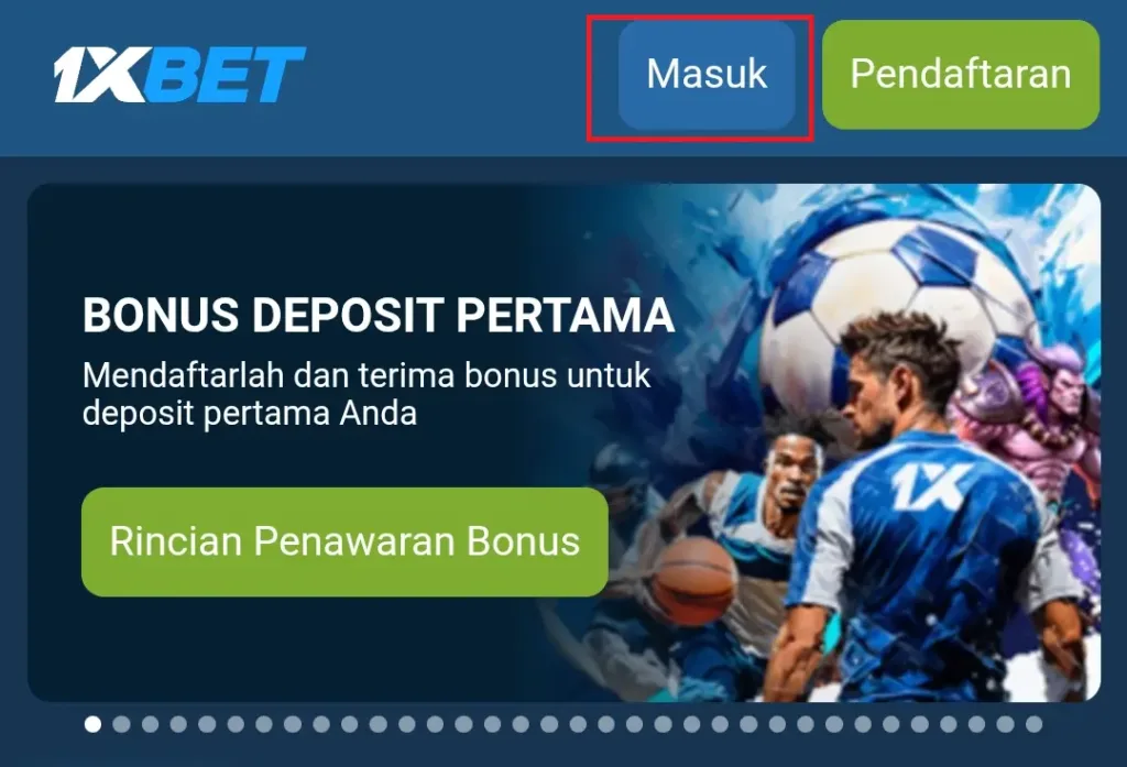 1xBet login mobile Langsung di Browser Smartphone
